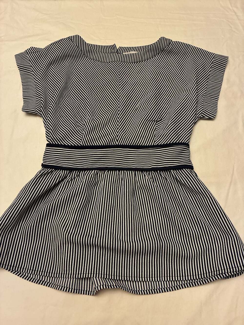 Monteau Los Angeles Striped Peplum Top Size S